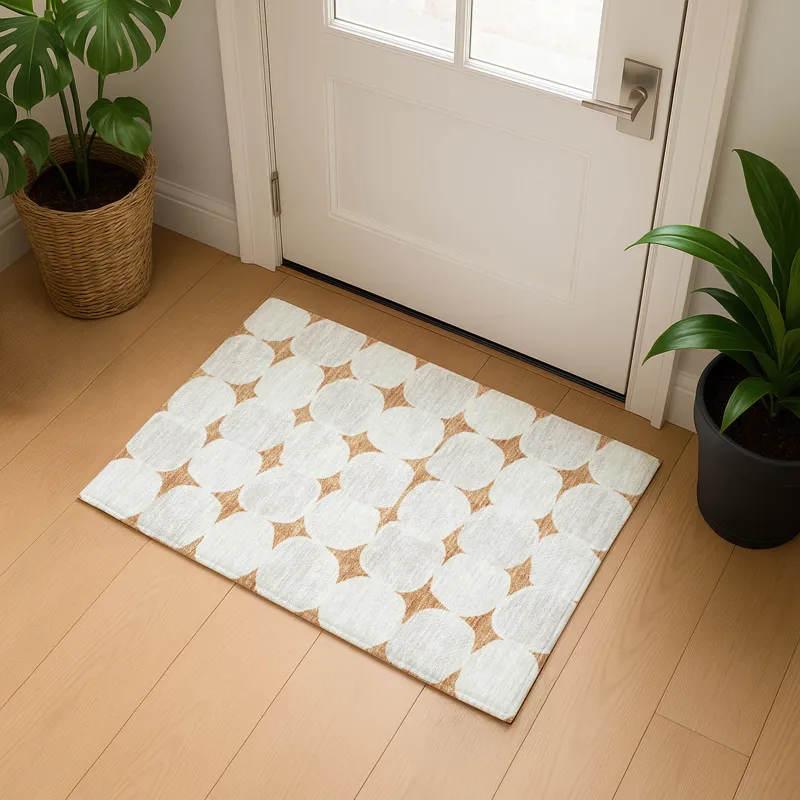 Luxury Washable Indoor/Outdoor The Reserve Copper 1\'8\" x 2\'6\" Rug