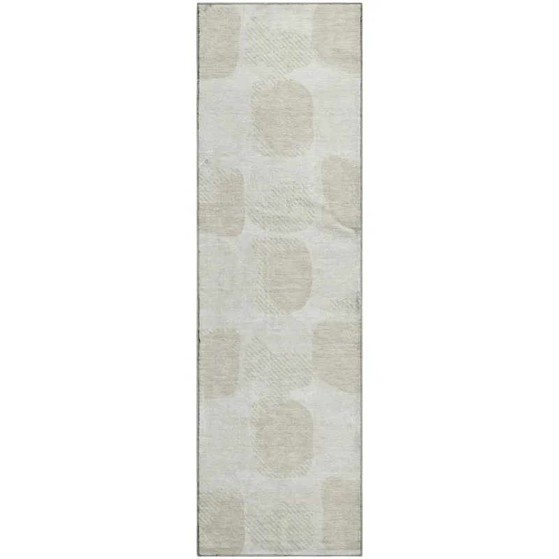 Luxury Washable Indoor/Outdoor The Reserve Ivory 2\'3\" x 7\'6\" Runner Rug