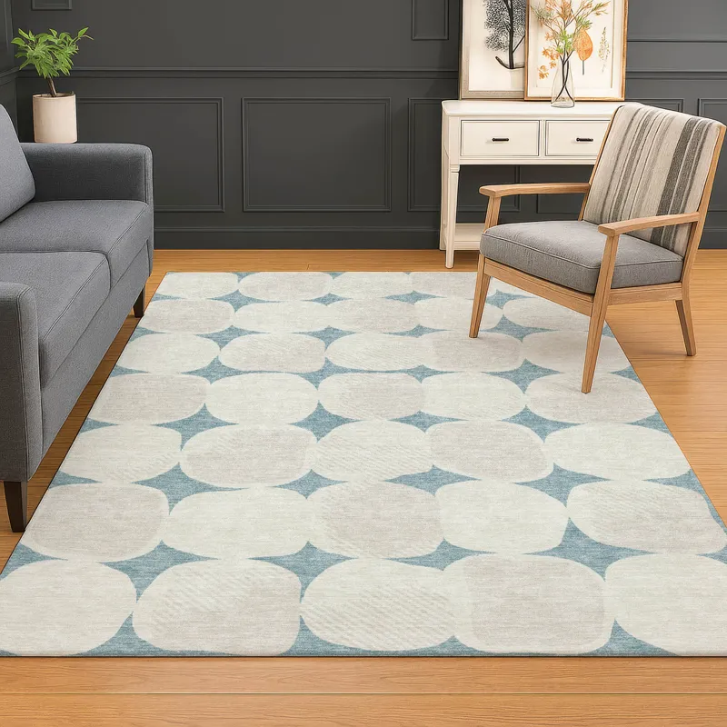 Luxury Washable Indoor/Outdoor The Reserve Teal 3\' x 5\' Rug