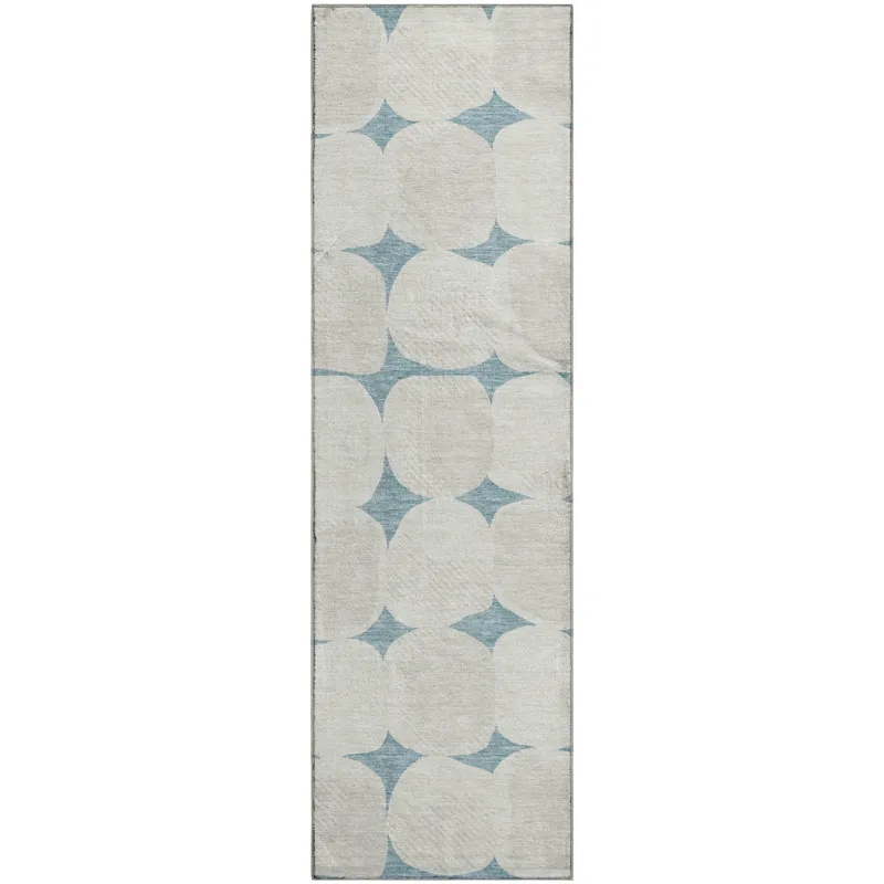 Luxury Washable Indoor/Outdoor The Reserve Teal 2\'3\" x 7\'6\" Runner Rug