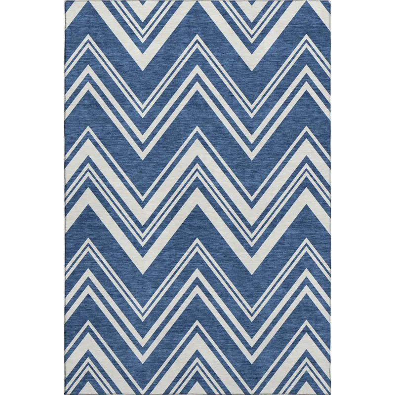 Luxury Washable Indoor/Outdoor The Reserve Blue 3\' x 5\' Rug