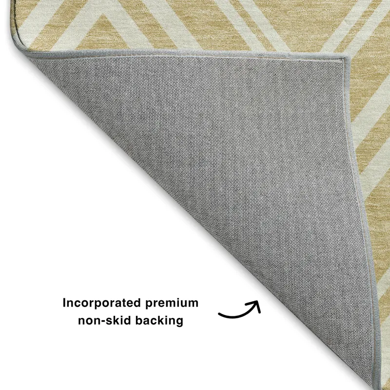 Luxury Washable Indoor/Outdoor The Reserve Honey 10\' x 14\' Rug