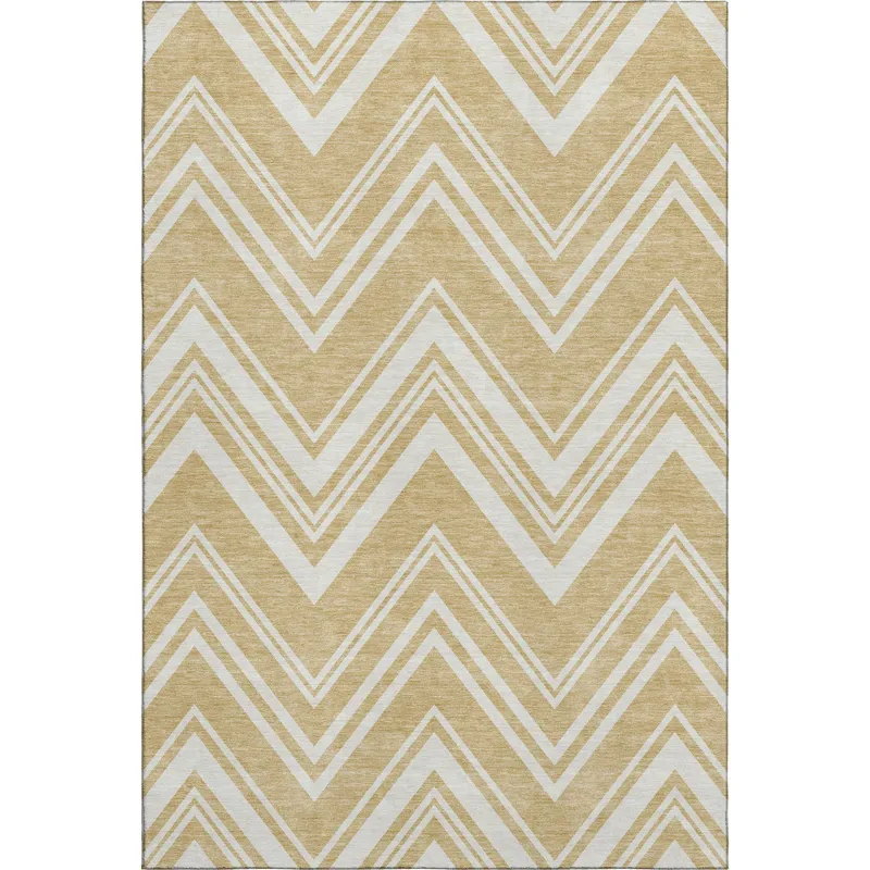 Luxury Washable Indoor/Outdoor The Reserve Honey 10\' x 14\' Rug