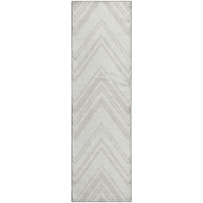 Luxury Washable Indoor/Outdoor The Reserve Ivory 2\'3\" x 7\'6\" Runner Rug