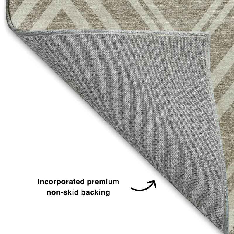 Luxury Washable Indoor/Outdoor The Reserve Khaki 3\' x 5\' Rug