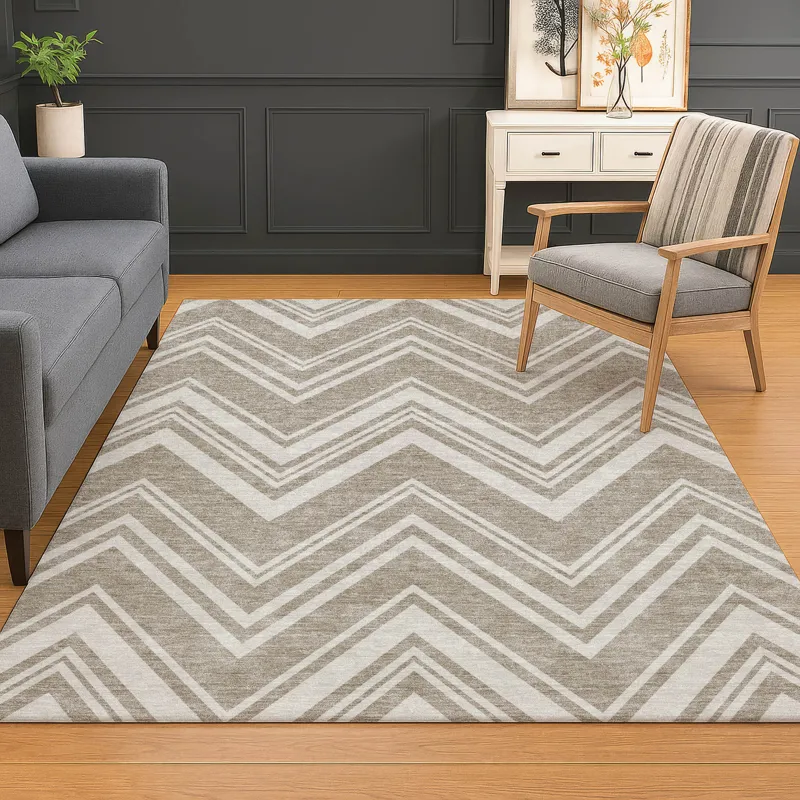 Luxury Washable Indoor/Outdoor The Reserve Khaki 3\' x 5\' Rug
