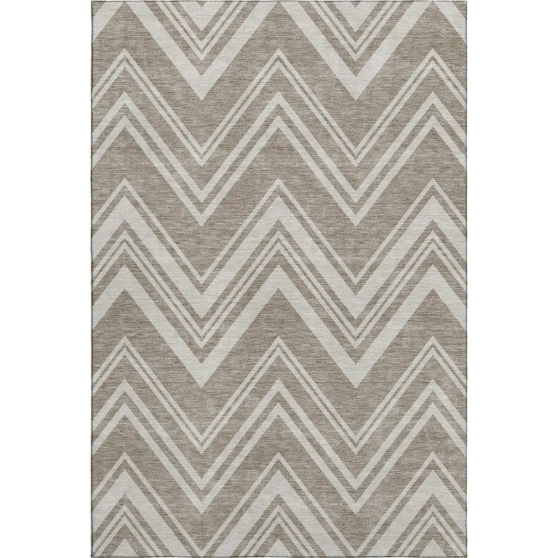 Luxury Washable Indoor/Outdoor The Reserve Khaki 3\' x 5\' Rug