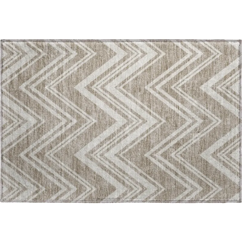 Luxury Washable Indoor/Outdoor The Reserve Khaki 1\'8\" x 2\'6\" Rug