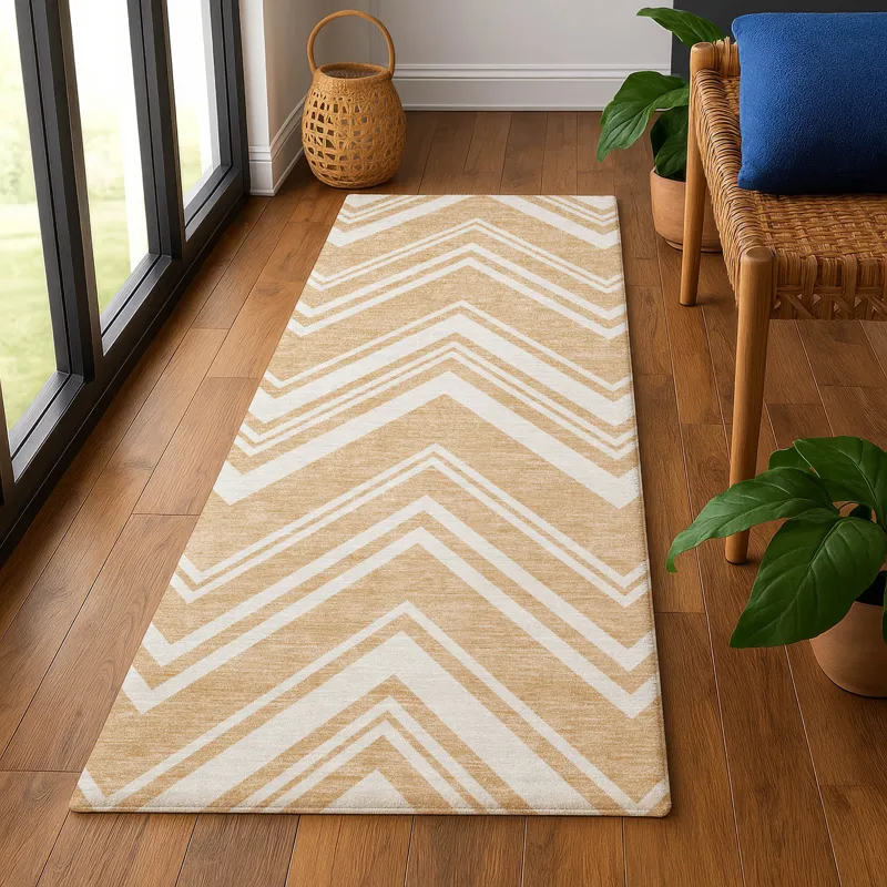 Luxury Washable Indoor/Outdoor The Reserve Peach 2\'3\" x 7\'6\" Runner Rug