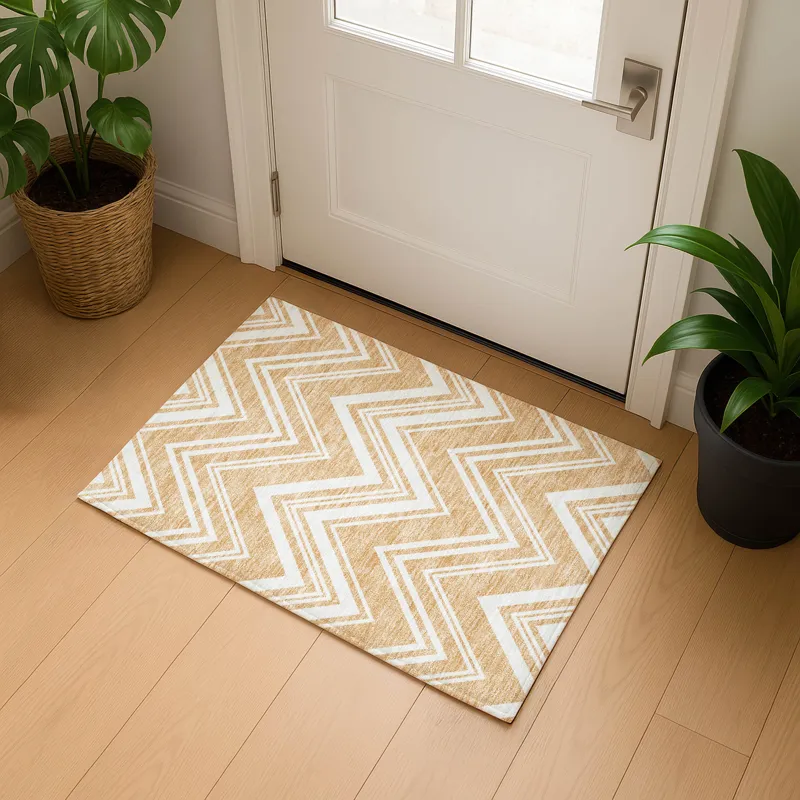 Luxury Washable Indoor/Outdoor The Reserve Peach 1\'8\" x 2\'6\" Rug