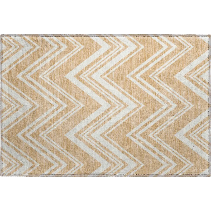 Luxury Washable Indoor/Outdoor The Reserve Peach 1\'8\" x 2\'6\" Rug