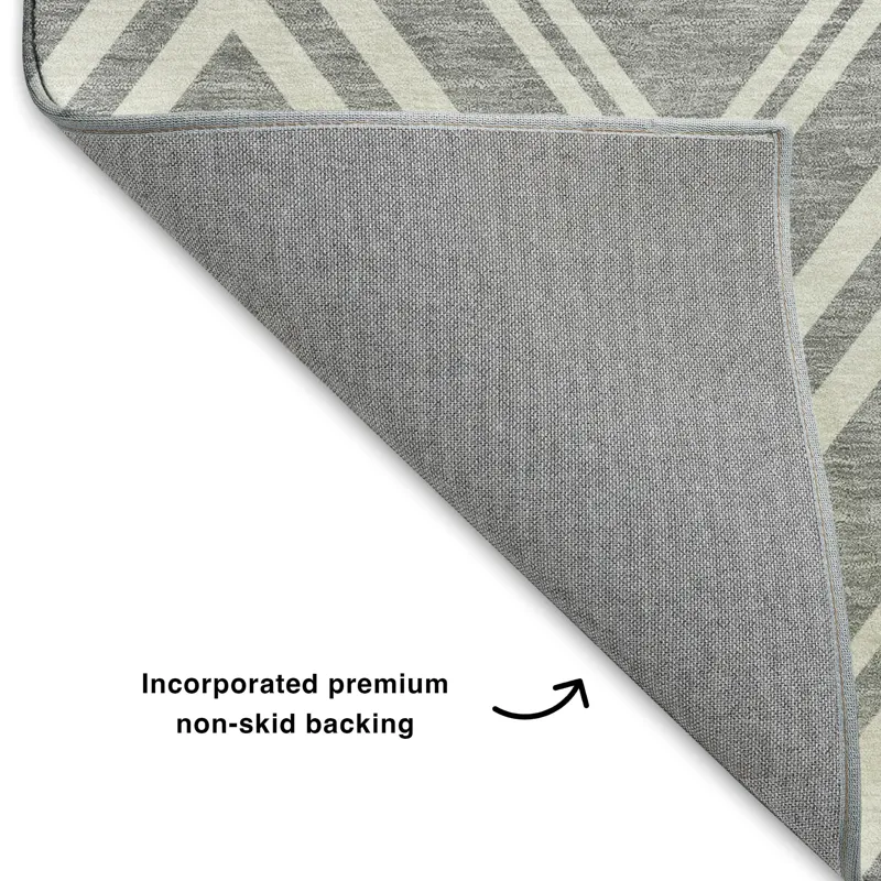 Luxury Washable Indoor/Outdoor The Reserve Pewter 5\' x 7\'6\" Rug