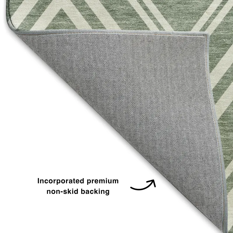 Luxury Washable Indoor/Outdoor The Reserve Sage 3\' x 5\' Rug