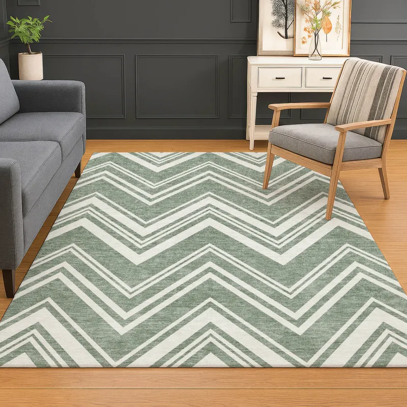 Luxury Washable Indoor/Outdoor The Reserve Sage 3\' x 5\' Rug