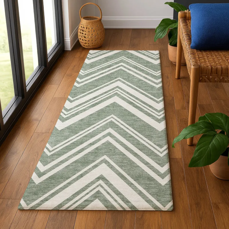 Luxury Washable Indoor/Outdoor The Reserve Sage 2\'3\" x 7\'6\" Runner Rug