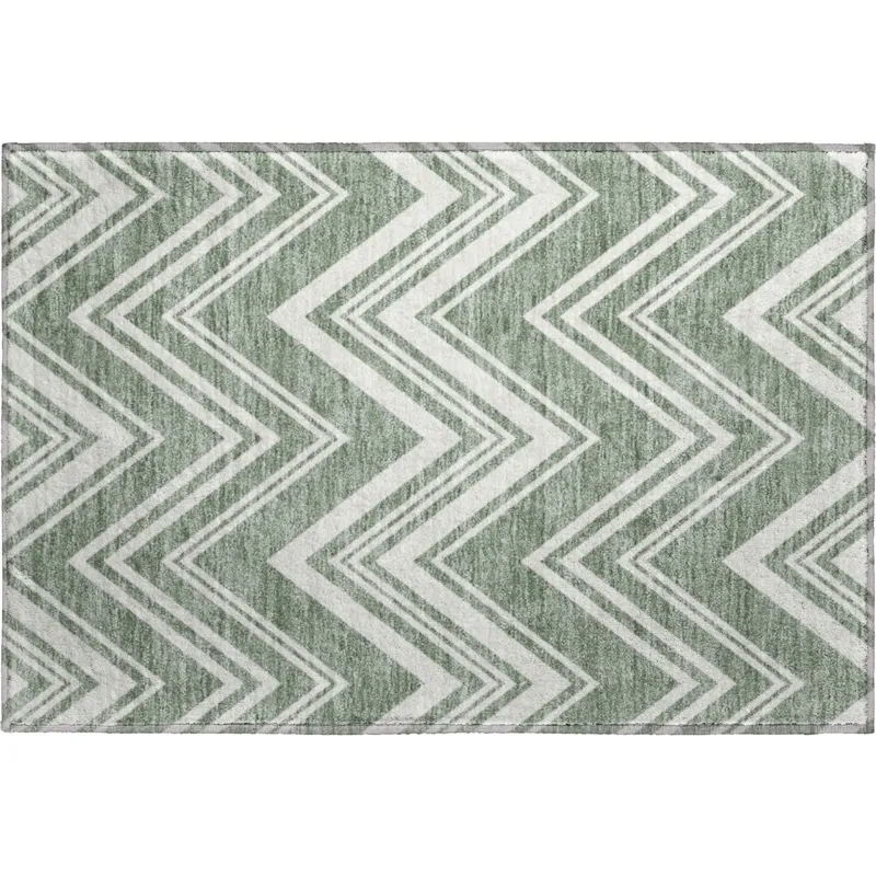 Luxury Washable Indoor/Outdoor The Reserve Sage 1\'8\" x 2\'6\" Rug