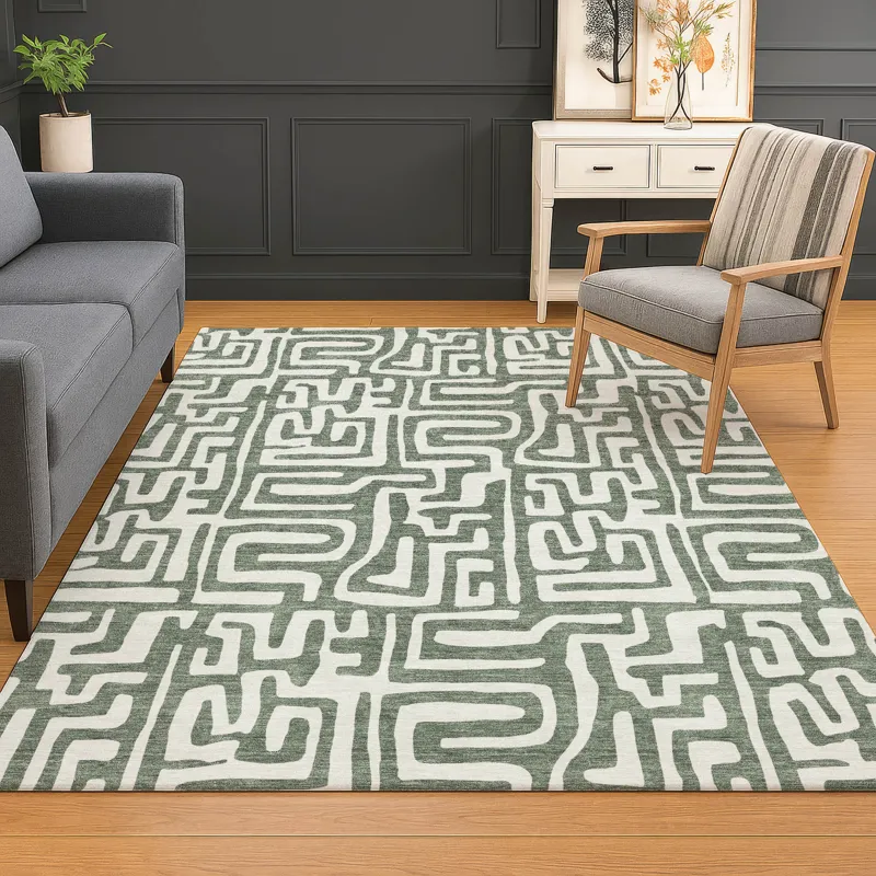 Luxury Washable Indoor/Outdoor The Reserve Basil 2\'6\" x 3\'10\" Rug