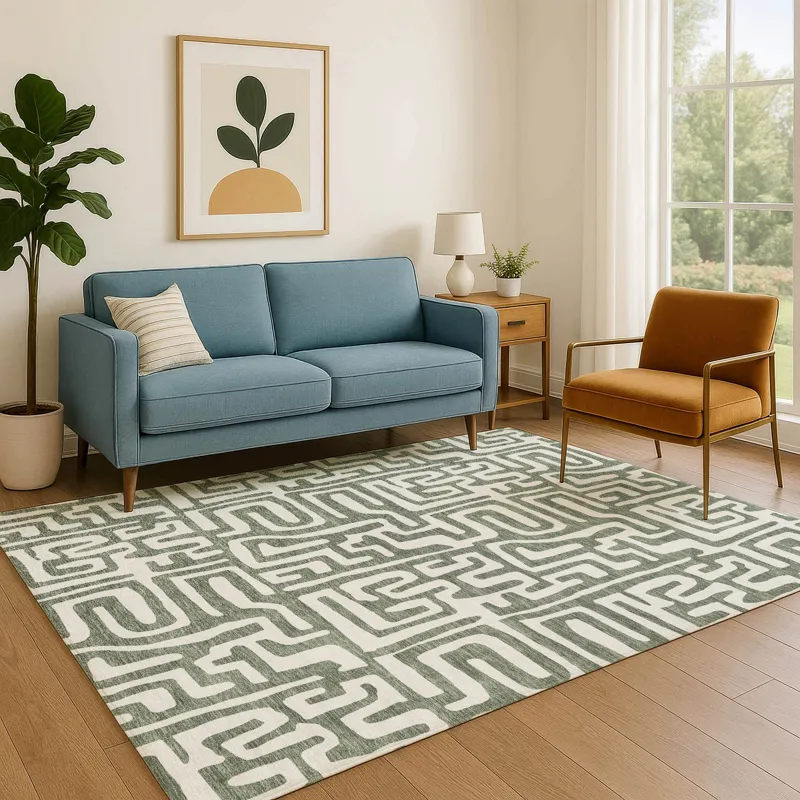 Luxury Washable Indoor/Outdoor The Reserve Basil 2\'6\" x 3\'10\" Rug