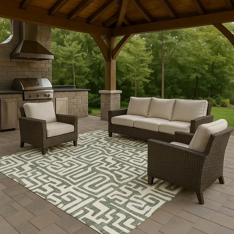 Luxury Washable Indoor/Outdoor The Reserve Basil 2\'6\" x 3\'10\" Rug