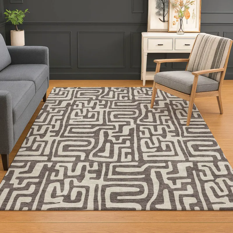 Luxury Washable Indoor/Outdoor The Reserve Chocolate 10\' x 14\' Rug