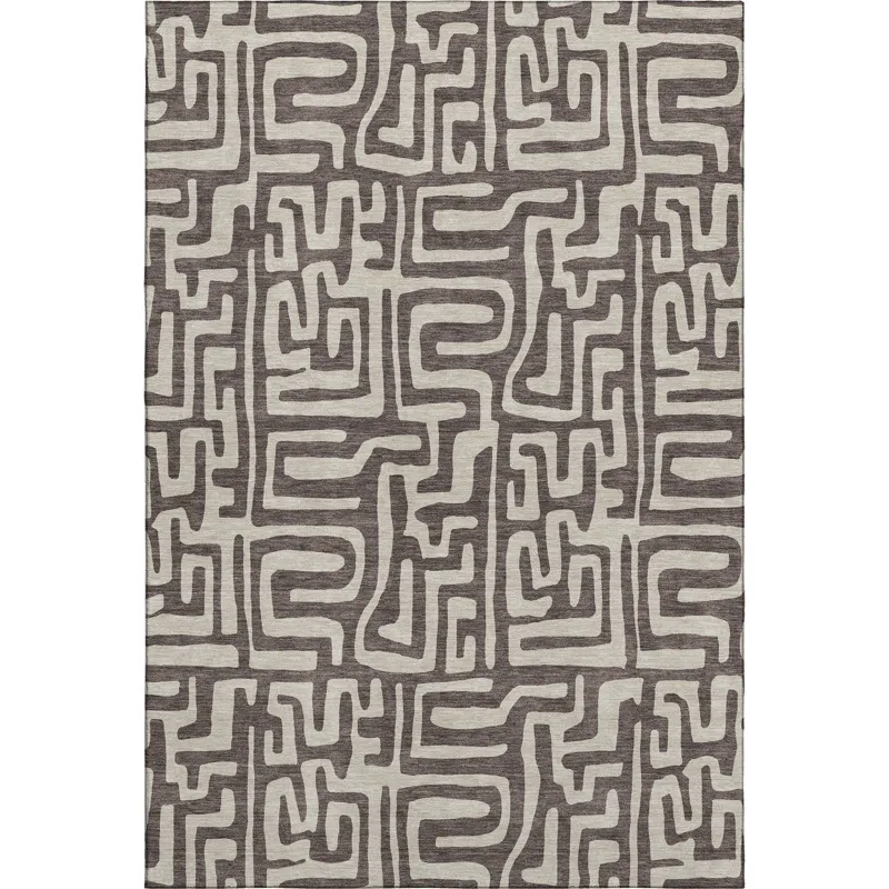 Luxury Washable Indoor/Outdoor The Reserve Chocolate 10\' x 14\' Rug