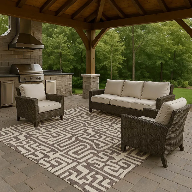 Luxury Washable Indoor/Outdoor The Reserve Chocolate 10\' x 14\' Rug
