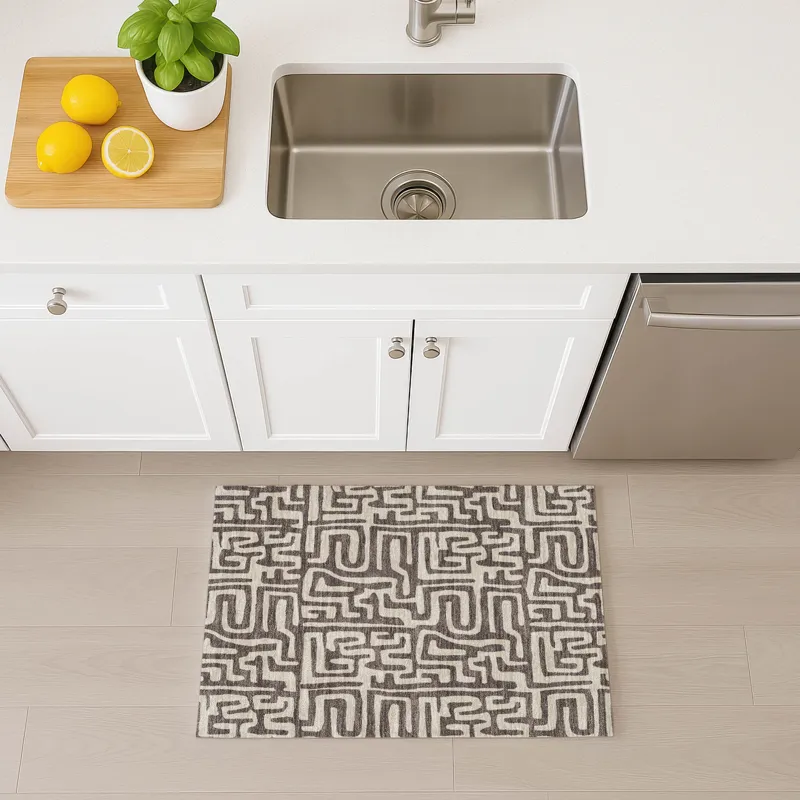 Luxury Washable Indoor/Outdoor The Reserve Chocolate 1\'8\" x 2\'6\" Rug