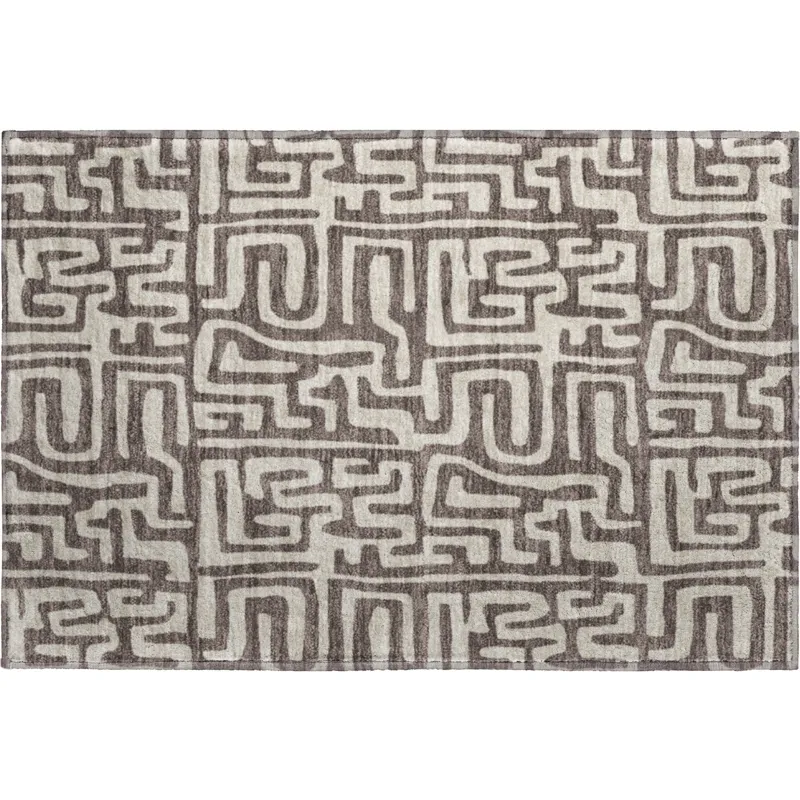 Luxury Washable Indoor/Outdoor The Reserve Chocolate 1\'8\" x 2\'6\" Rug