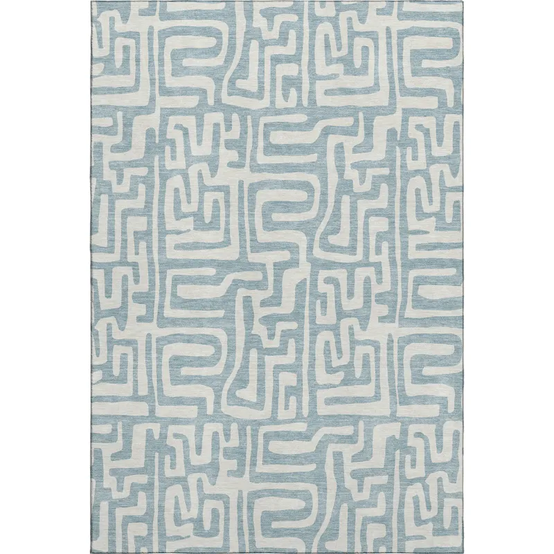 Luxury Washable Indoor/Outdoor The Reserve Denim 8\' x 10\' Rug