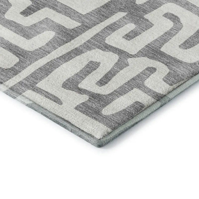 Luxury Washable Indoor/Outdoor The Reserve Gray 3\' x 5\' Rug