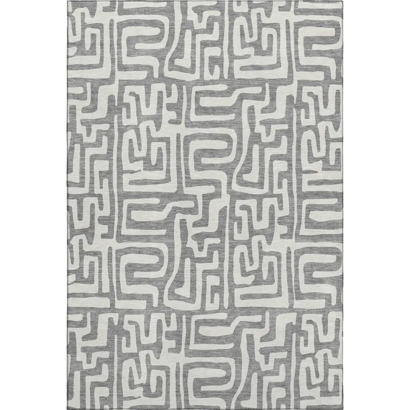 Luxury Washable Indoor/Outdoor The Reserve Gray 3\' x 5\' Rug