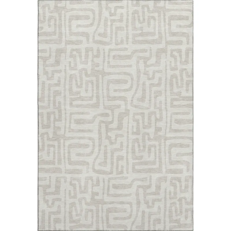 Luxury Washable Indoor/Outdoor The Reserve Ivory 5\' x 7\'6\" Rug