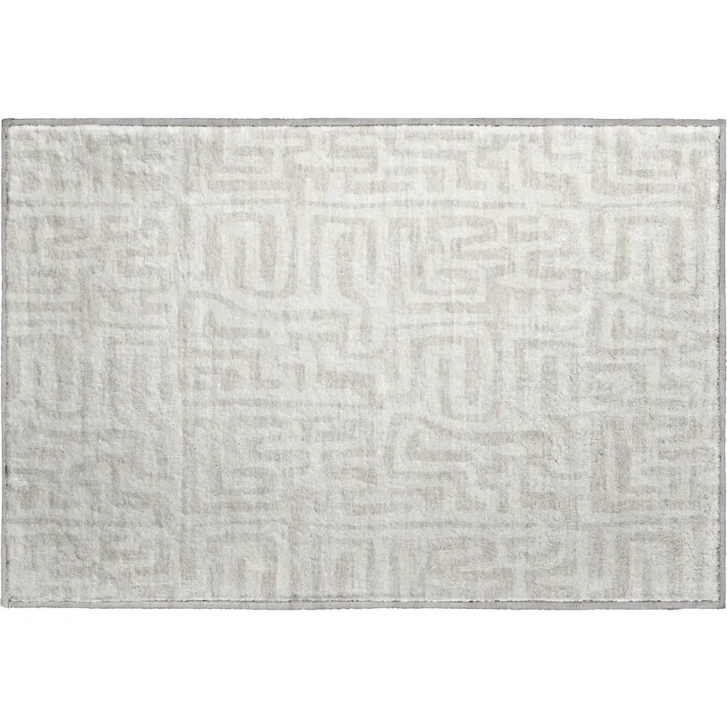 Luxury Washable Indoor/Outdoor The Reserve Ivory 1\'8\" x 2\'6\" Rug
