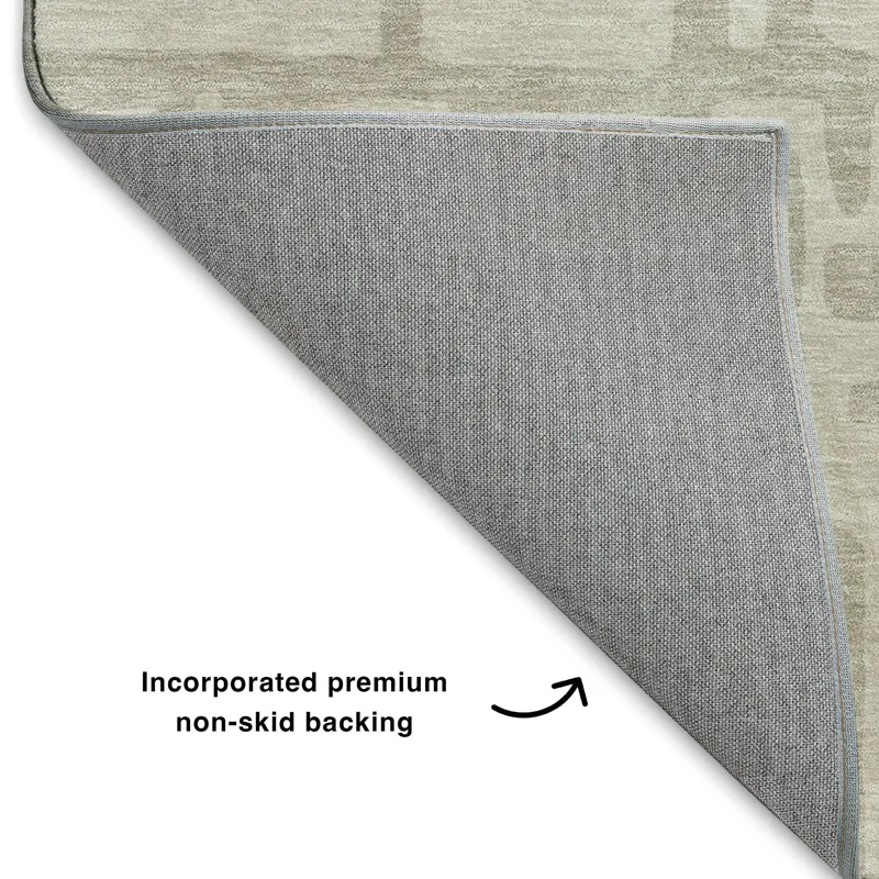 Luxury Washable Indoor/Outdoor The Reserve Taupe 8\' x 8\' Round Rug