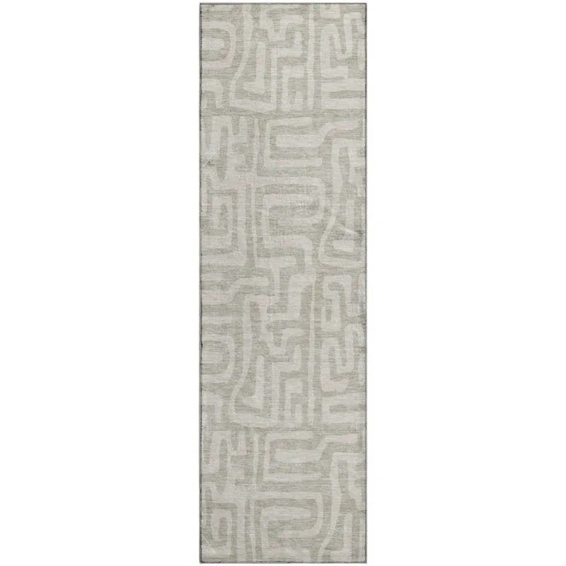 Luxury Washable Indoor/Outdoor The Reserve Taupe 2\'3\" x 7\'6\" Runner Rug