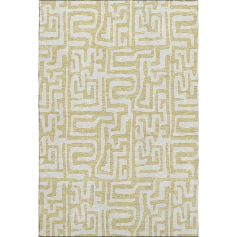 Luxury Washable Indoor/Outdoor The Reserve Wheat 3\' x 5\' Rug