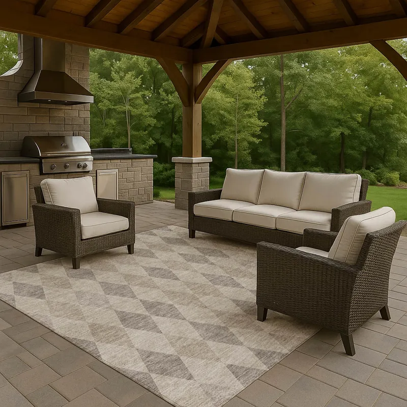 Luxury Washable Indoor/Outdoor The Reserve Beige 9\' x 12\' Rug