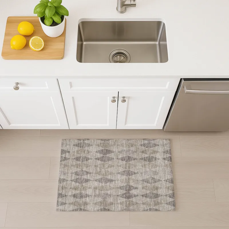 Luxury Washable Indoor/Outdoor The Reserve Beige 1\'8\" x 2\'6\" Rug
