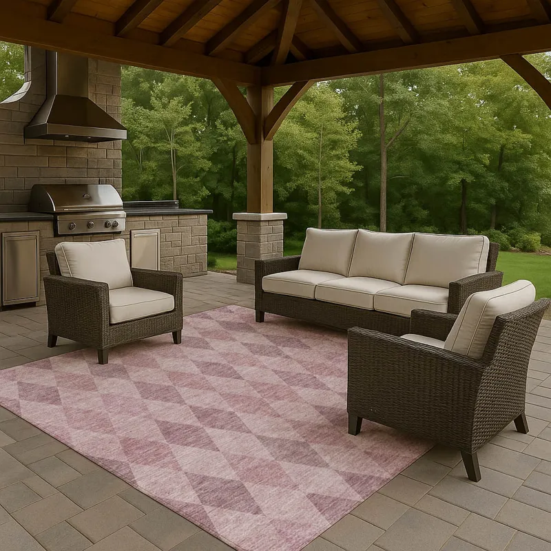 Luxury Washable Indoor/Outdoor The Reserve Blush 8\' x 10\' Rug