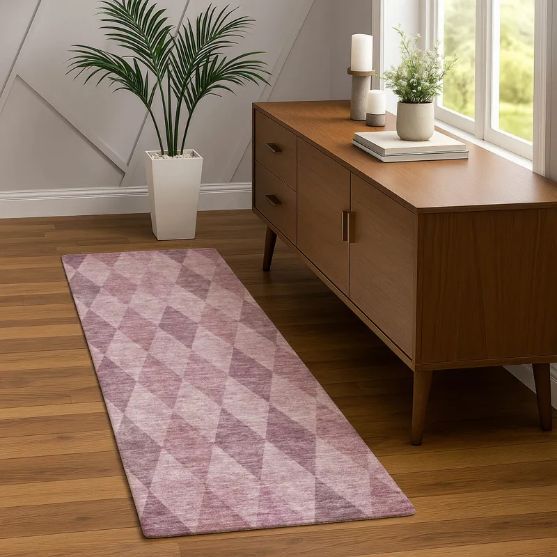 Luxury Washable Indoor/Outdoor The Reserve Blush 2\'3\" x 7\'6\" Runner Rug