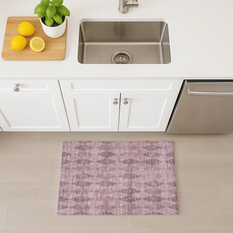 Luxury Washable Indoor/Outdoor The Reserve Blush 1\'8\" x 2\'6\" Rug