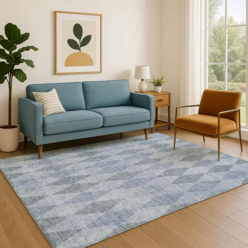 Luxury Washable Indoor/Outdoor The Reserve Denim 10\' x 14\' Rug