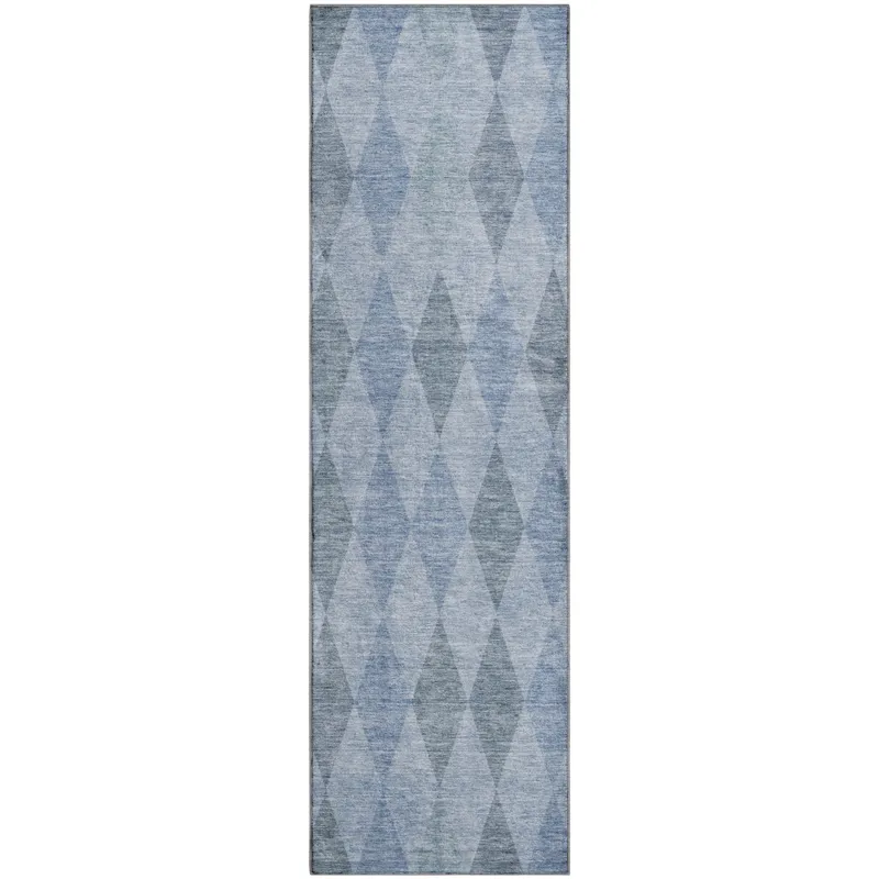 Luxury Washable Indoor/Outdoor The Reserve Denim 2\'3\" x 7\'6\" Runner Rug