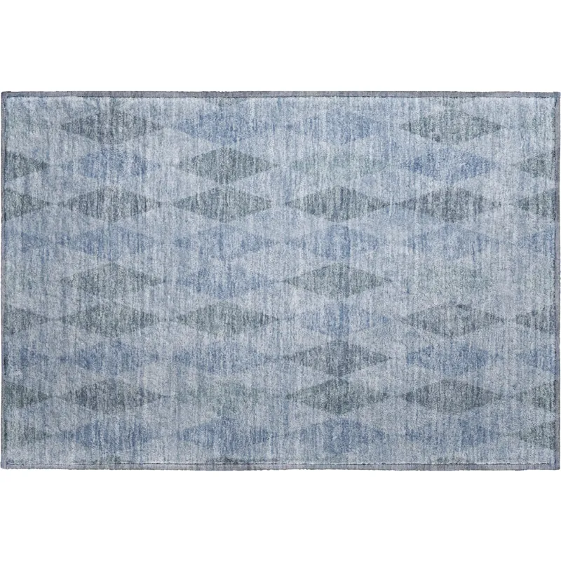 Luxury Washable Indoor/Outdoor The Reserve Denim 1\'8\" x 2\'6\" Rug