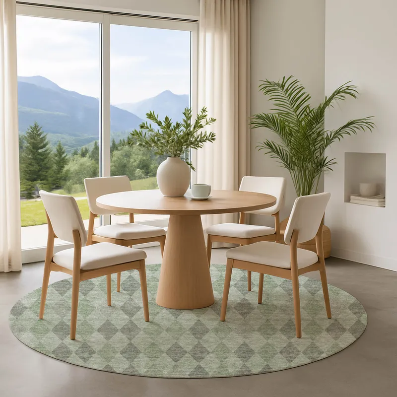 Luxury Washable Indoor/Outdoor The Reserve Fern 8\' x 8\' Round Rug
