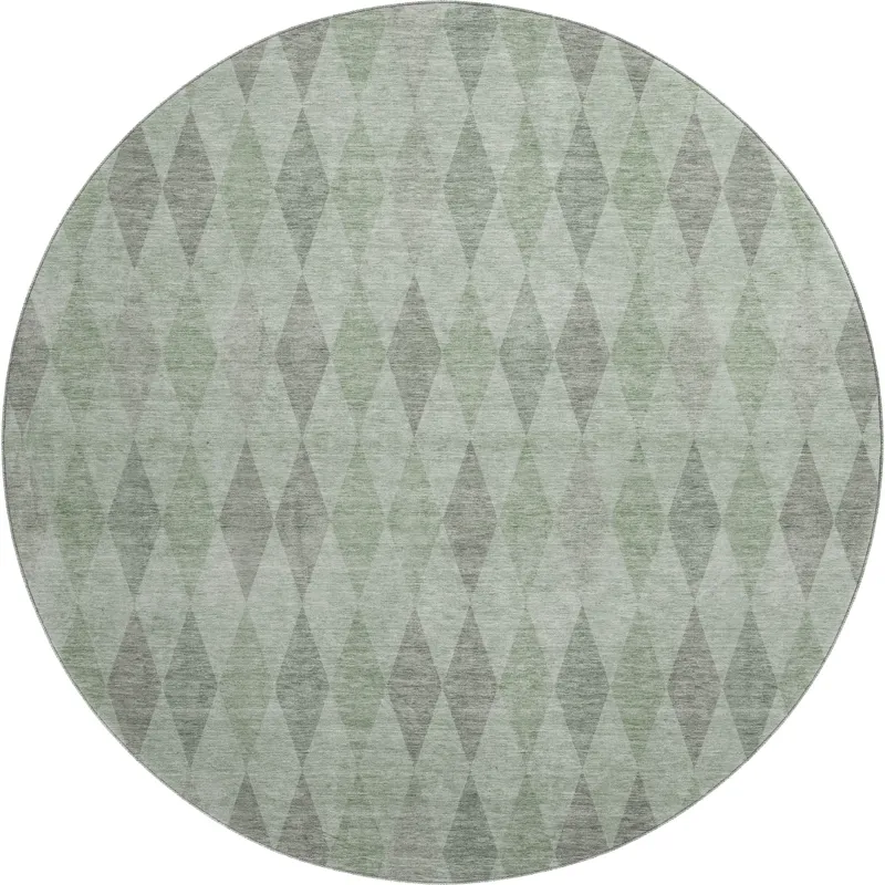 Luxury Washable Indoor/Outdoor The Reserve Fern 8\' x 8\' Round Rug