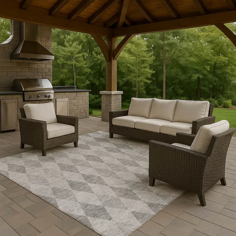 Luxury Washable Indoor/Outdoor The Reserve Gray 2\'6\" x 3\'10\" Rug
