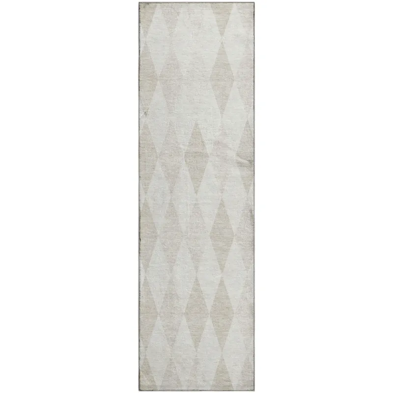 Luxury Washable Indoor/Outdoor The Reserve Ivory 2\'3\" x 7\'6\" Runner Rug