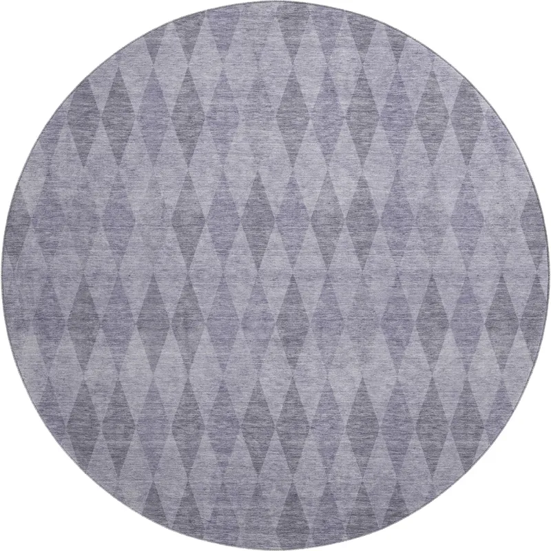 Luxury Washable Indoor/Outdoor The Reserve Lavender 8\' x 8\' Round Rug