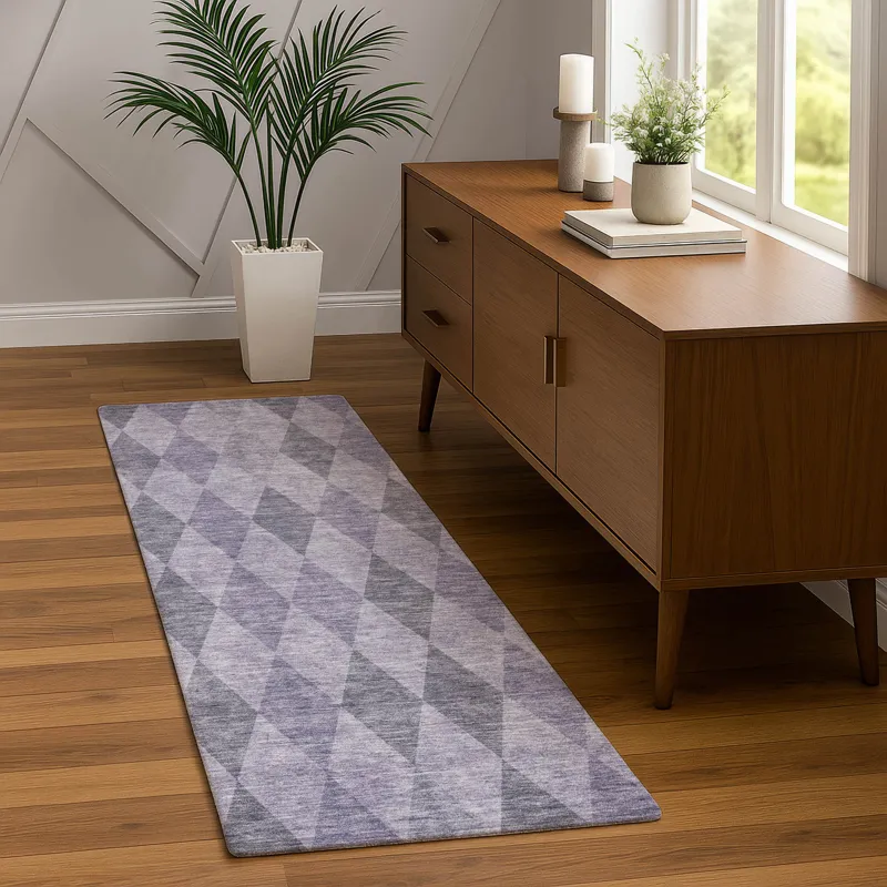 Luxury Washable Indoor/Outdoor The Reserve Lavender 2\'3\" x 7\'6\" Runner Rug